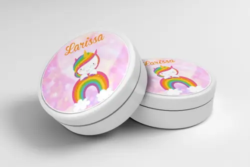Adesivo Personalizado Latinha Unicórnio