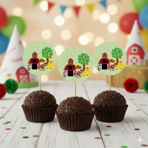 Topper para Docinho Personalizado Fazendinha