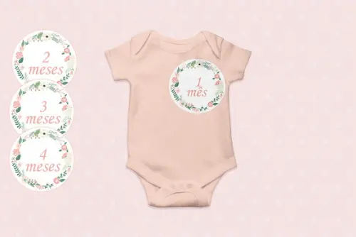 Kit Adesivo Mesversário Personalizado Floral