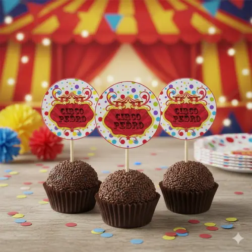 Topper para Docinho Personalizado Circo