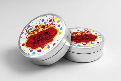 Adesivo Personalizado Latinha Circo