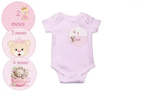 Kit Adesivo Mesversário Personalizado Ursinha