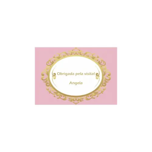 Tag Personalizada Agradecimento Rosa e Dourado