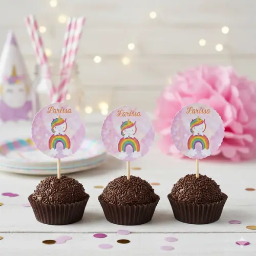 Topper para Docinho Personalizado Unicórnio