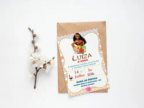 Convite Digital Personalizado Moana
