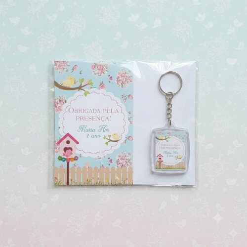 Chaveiro Personalizado Jardim Encantado Lembrancinha