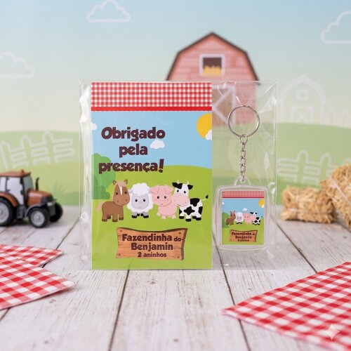 Chaveiro Personalizado Fazendinha Lembrancinha Aniversário