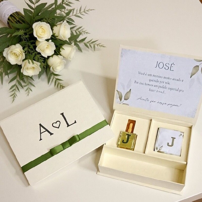 Kit Completo Caixa Convite para Pajens e Daminhas Perfume e Sabon
