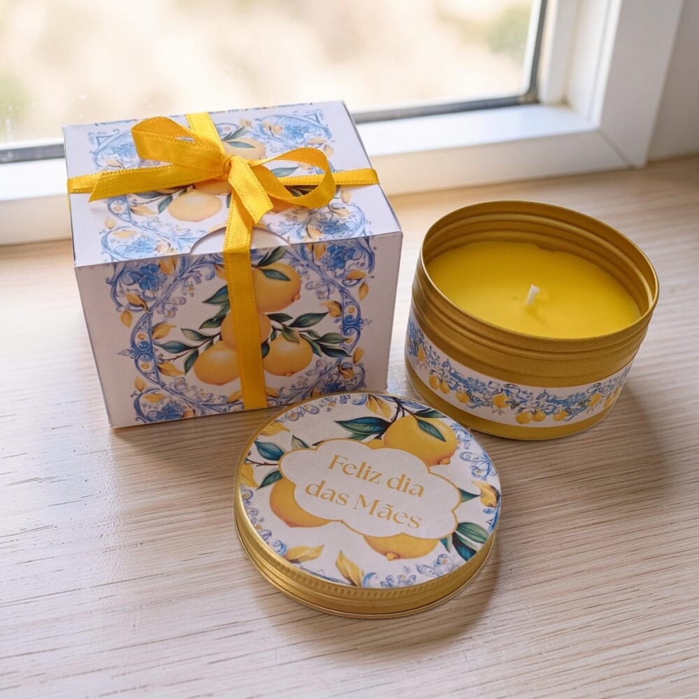 Vela Aromática Limão Siciliano Dias das Mães com Mesnsagem