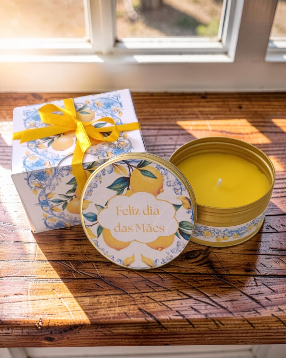 Vela Aromática Limão Siciliano Dias das Mães com Mesnsagem