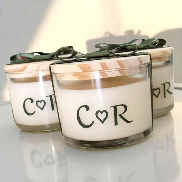 Vela Aromaática Lembrança Pote de Vidro Casamento