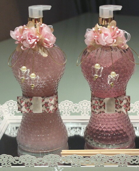 2 Buques de Flor em Cetim e Organza - Rosa