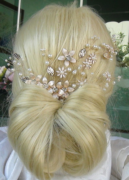 Arranjo para Cabelo de Noivas - 1 Unidade - Rosa Antigo
