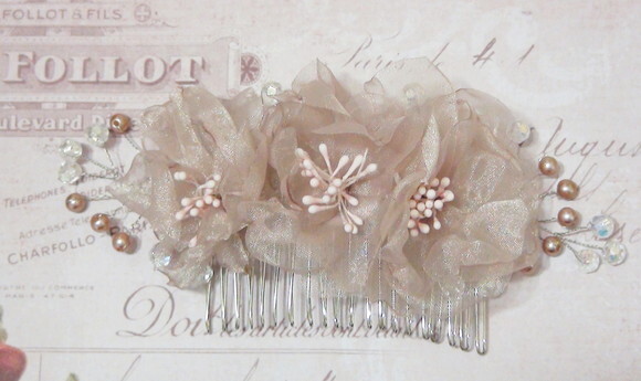 Arranjo para Cabelo de Noivas - 1 Unidade - Rosa Antigo