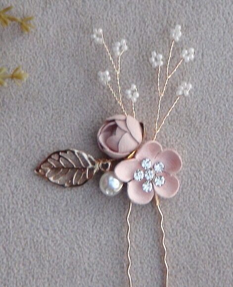 Arranjo para Cabelo de Noivas - 1 Unidade - Rosa Antigo