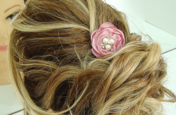 Arranjo para Cabelo de Noivas - 1 Unidade - Rosa Antigo