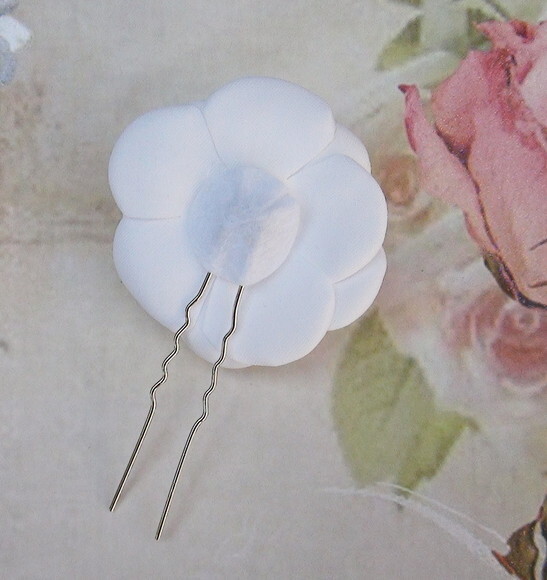 Arranjo para Cabelo de Noivas - Branco - Pente