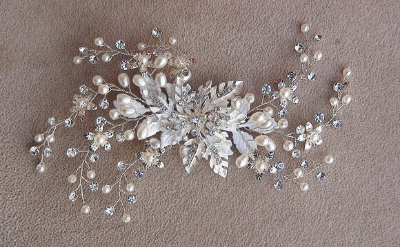 Arranjo para Cabelo de Noivas - Prata.