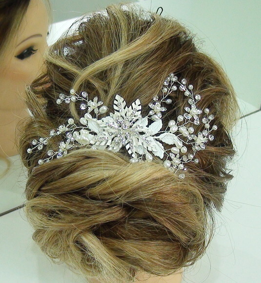 Arranjo para Cabelo de Noivas - Prata.