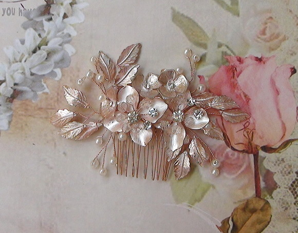 Arranjo para Cabelo de Noivas - Rose Gold - 01 un