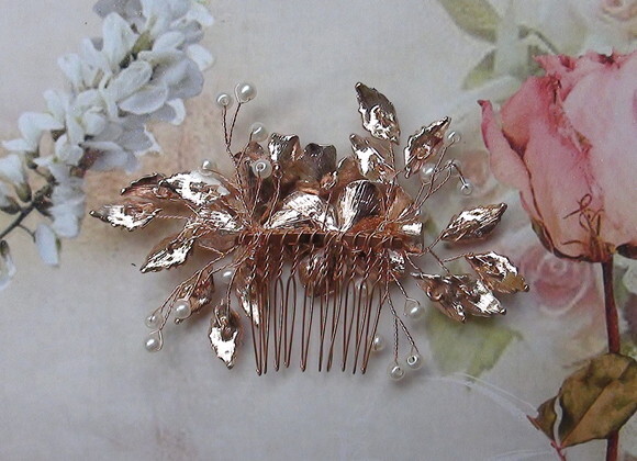 Arranjo para Cabelo de Noivas - Rose Gold - 01 un