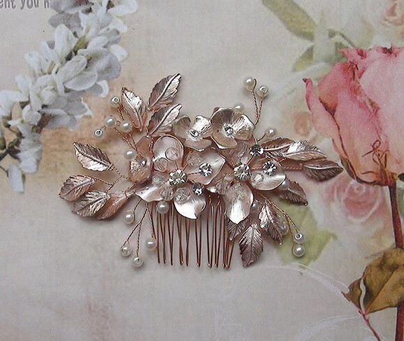 Arranjo para Cabelo de Noivas - Rose Gold - 01 un