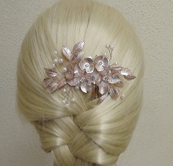 Arranjo para Cabelo de Noivas - Rose Gold - 01 un