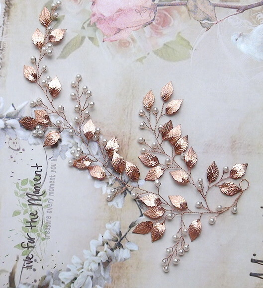 Arranjo para Cabelo de Noivas - Rose Gold - 1 Unidade