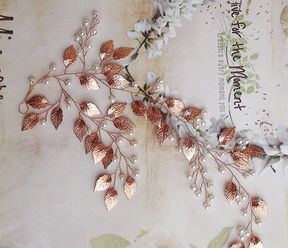 Arranjo para Cabelo de Noivas - Rose Gold - 1 Unidade