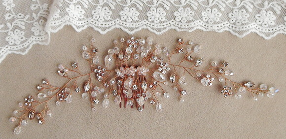 Arranjo para Cabelo de Noivas - Rose Gold - 1 Unidade