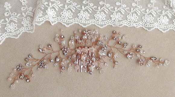 Arranjo para Cabelo de Noivas - Rose Gold - 1 Unidade