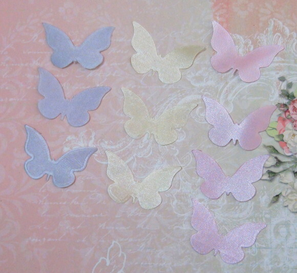 Borboletas em Cetim - 125 un -3,5x2,5cm