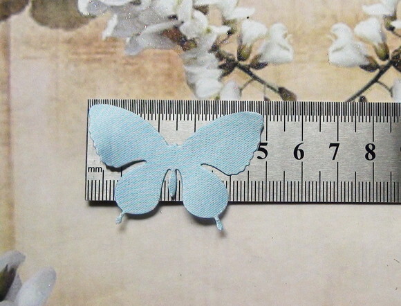 Borboletas em Cetim - 5x4 cm - Azul Celeste - 125 un
