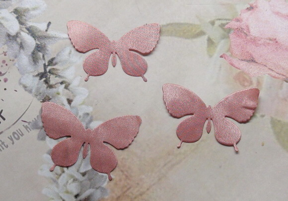 Borboletas em Cetim - 5x4 cm - Rose Terra - 25 un