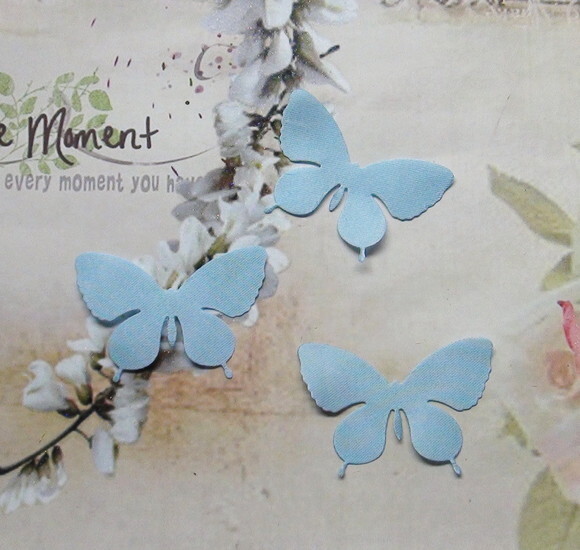 Borboletas em Cetim - 5x4 cm - Azul Celeste - 125 un