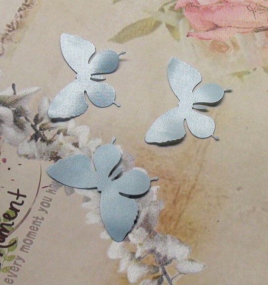 Borboletas em Cetim - 5x4 cm - Azul Celeste - 125 un
