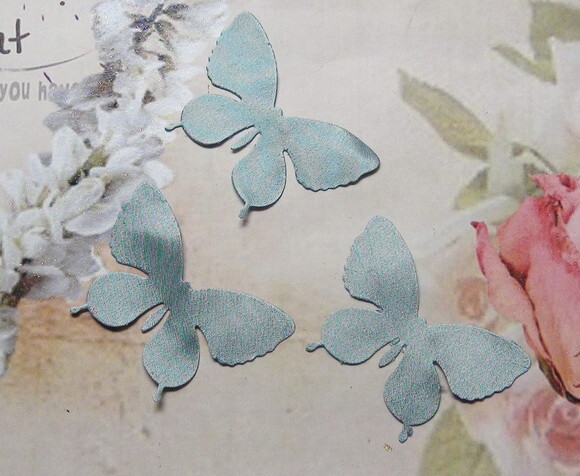 Borboletas em Cetim - 5x4 cm -verde - 25 un