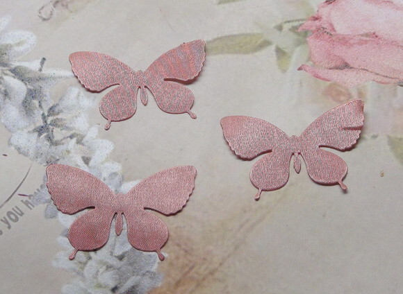 Borboletas em Cetim - 5x4 cm - Rose Terra - 25 un