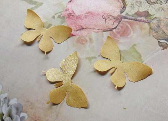 Borboletas em Cetim - 75 un -5x4 cm - Ouro