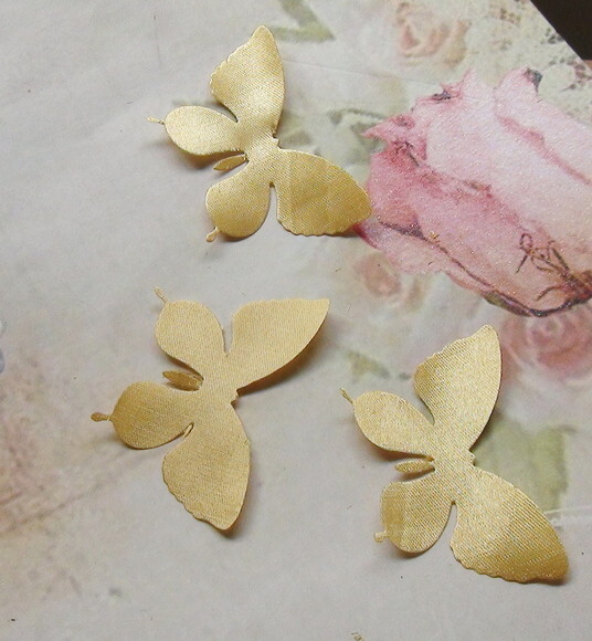 Borboletas em Cetim - 75 un -5x4 cm - Ouro