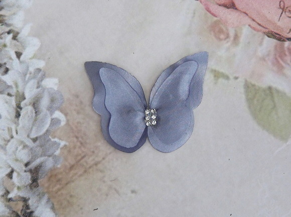 Borboletas em Cetim - Dupla Camada - 05 un - 5,5x4,0 cm