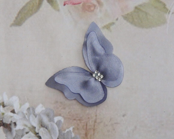 Borboletas em Cetim - Dupla Camada - 05 un - 5,5x4,0 cm