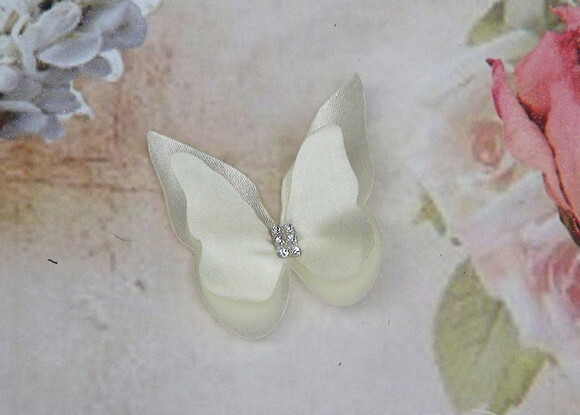 Borboletas em Cetim - Dupla Camada - 05 un - 5,5x4,0 Cm.