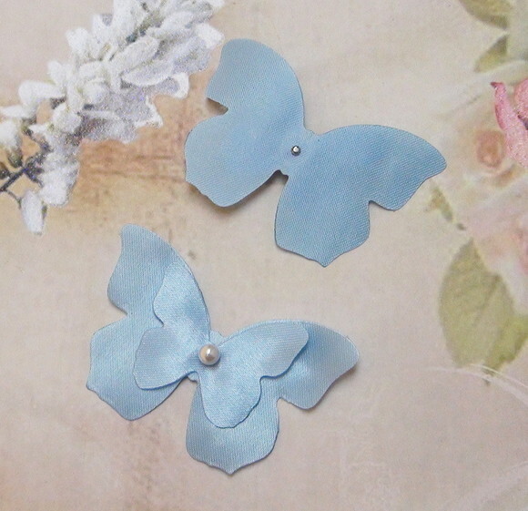 Borboletas em Cetim - Dupla Camada - 6x4cm - 05 un