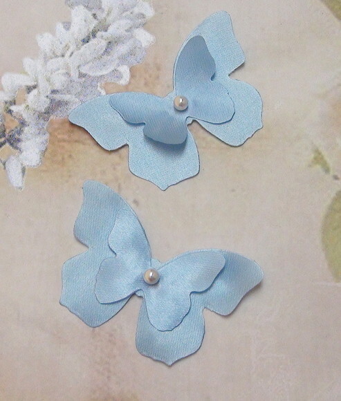 Borboletas em Cetim - Dupla Camada - 6x4cm - 05 un