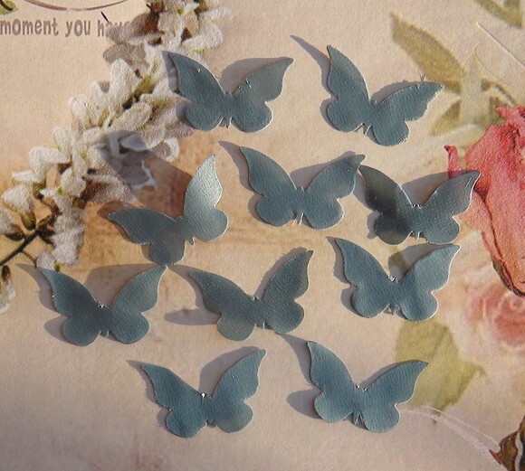 Borboletas em Cetim -100 un - 3,5x2,5cm - Verde Musgo