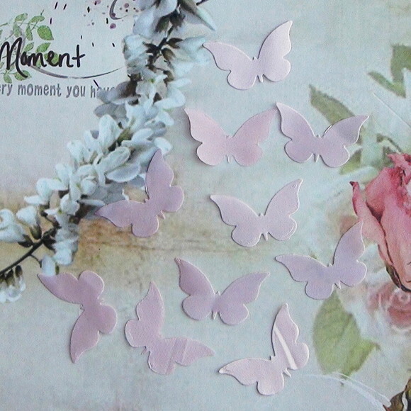 Borboletas em Cetim Rosa - 3,5x2,5cm - 50 un