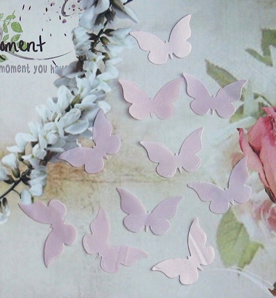 Borboletas em Cetim Rosa - 3,5x2,5cm - 50 un