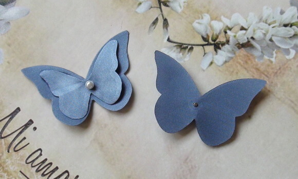 Borboletas em Dupla Camada - 05 un - 6,0 x 5,0cm