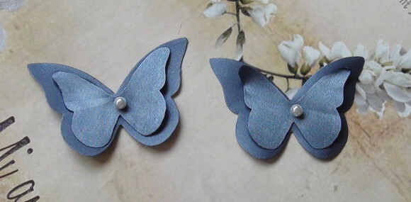 Borboletas em Dupla Camada - 05 un - 6,0 x 5,0cm